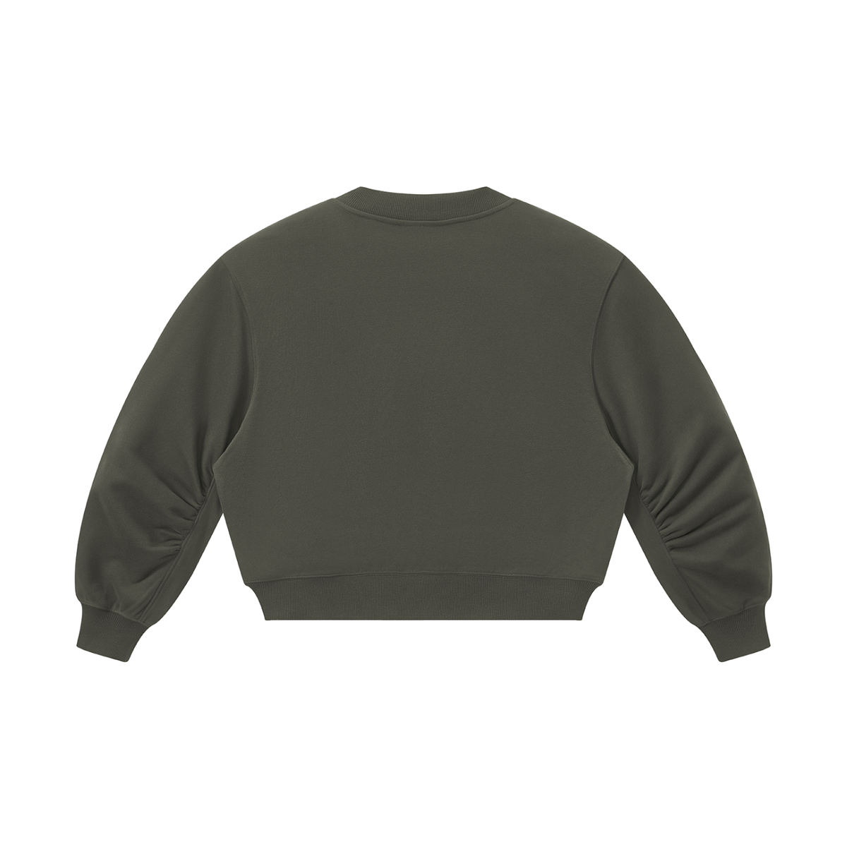 Women's Crop V-Neck Sweatshirt in gray coffee, alternate angle