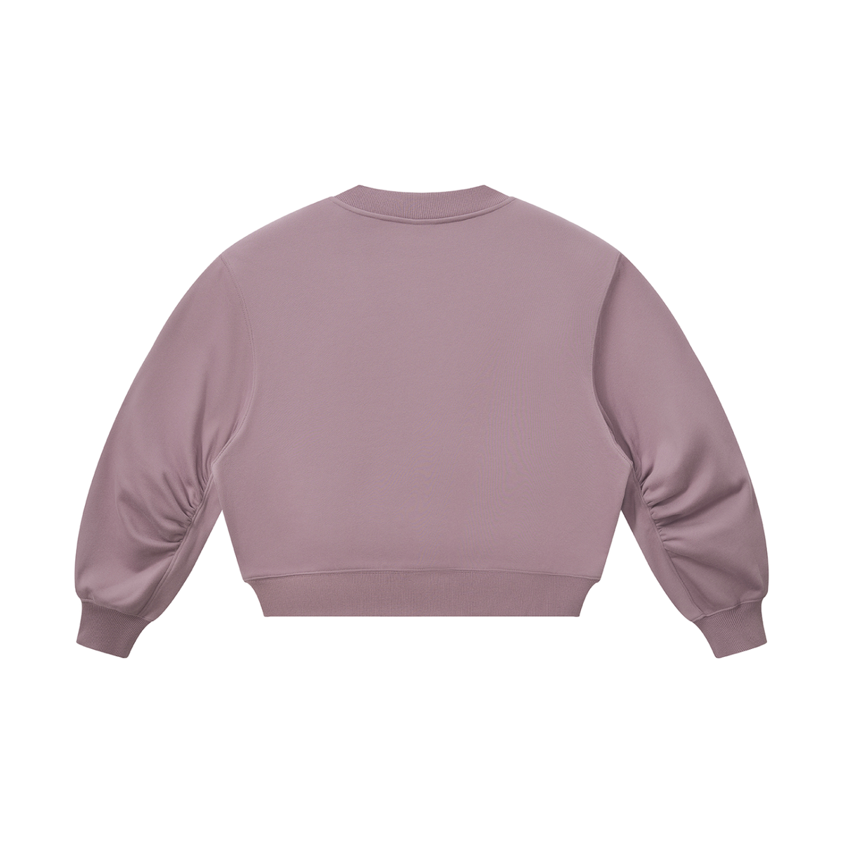 Women's Crop V-Neck Sweatshirt in plum purple, alternate angle