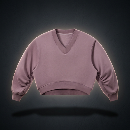 Women's Crop V-Neck Sweatshirt