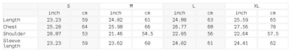 Size chart for the Women's Crop V-Neck Sweatshirt