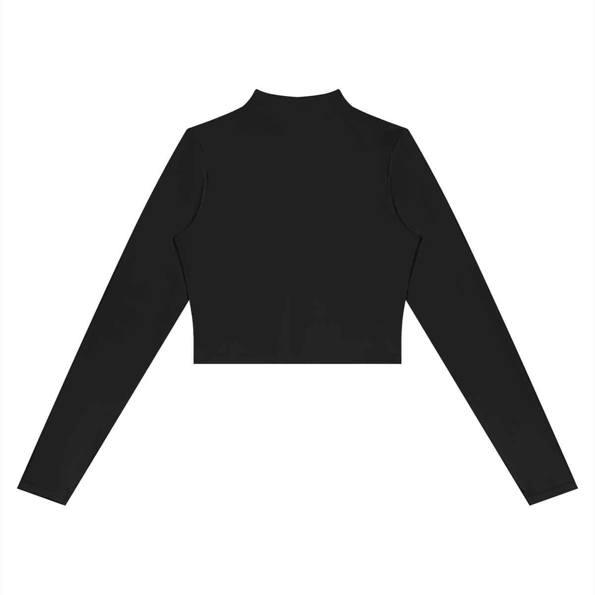 Women's Crop Yoga Sports Full Zip Jacket in black, alternate angle