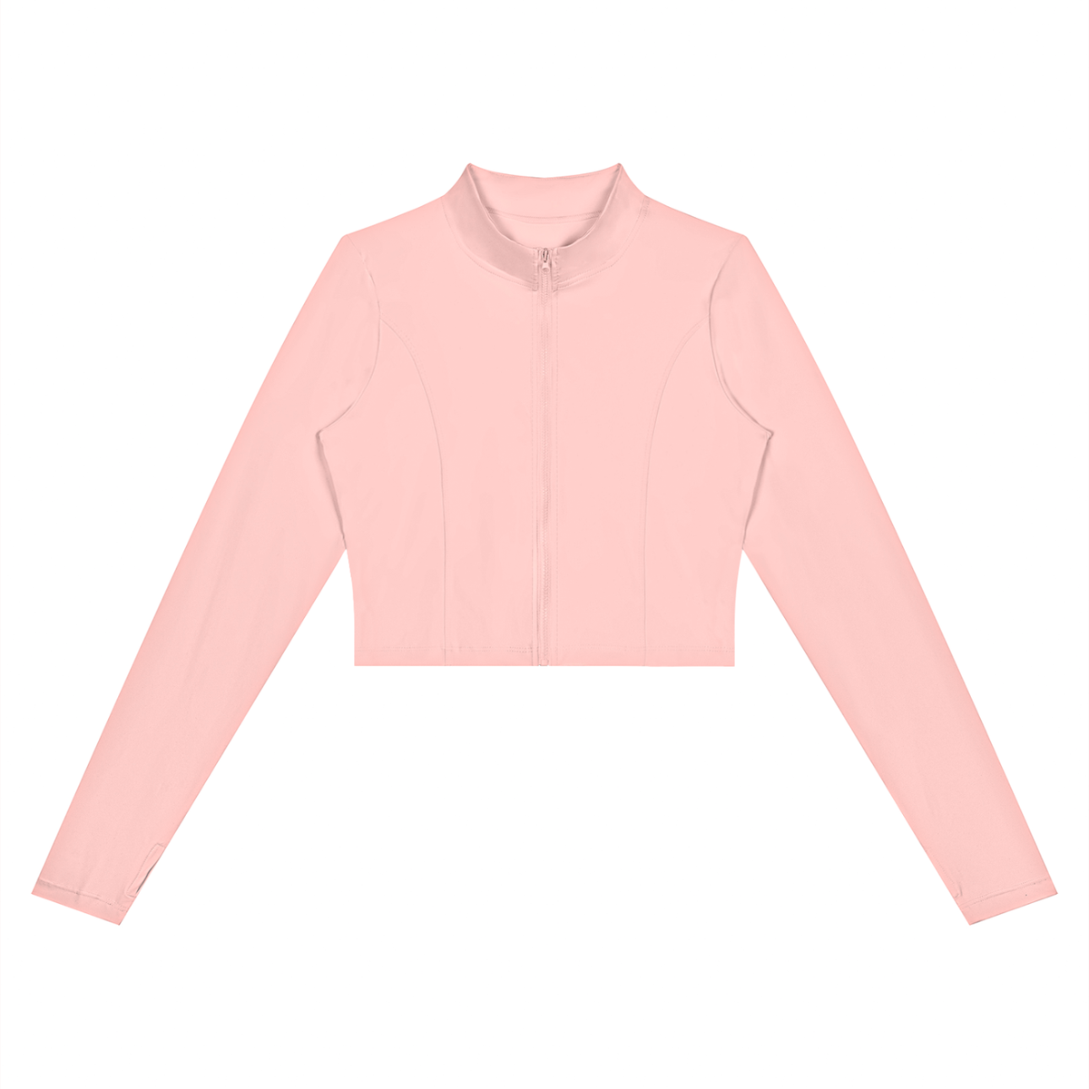 Women's Crop Yoga Sports Full Zip Jacket in pink