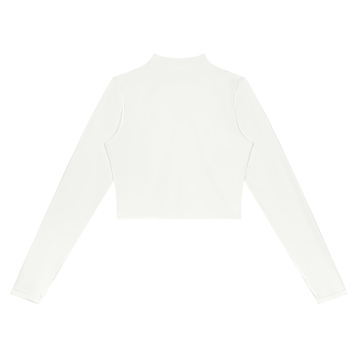 Women's Crop Yoga Sports Full Zip Jacket in white, alternate angle