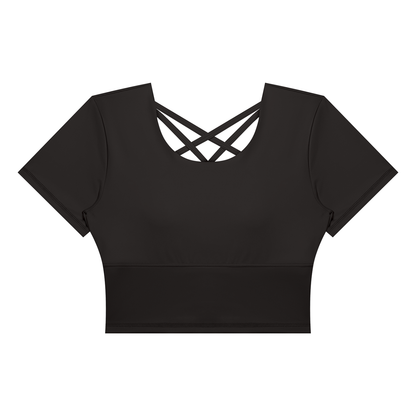Women's Crop Yoga T-Shirt in black