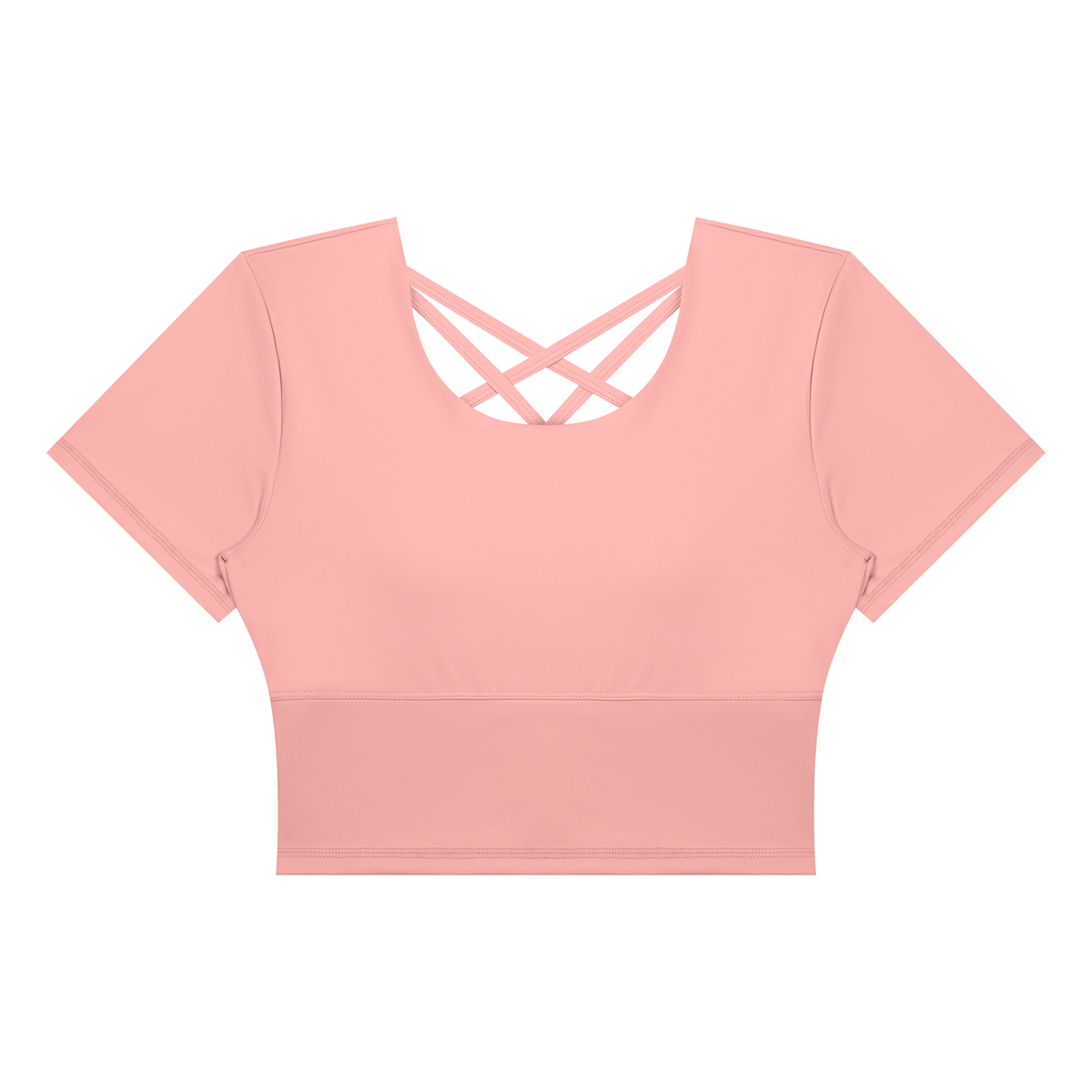 Women's Crop Yoga T-Shirt in peach blossom