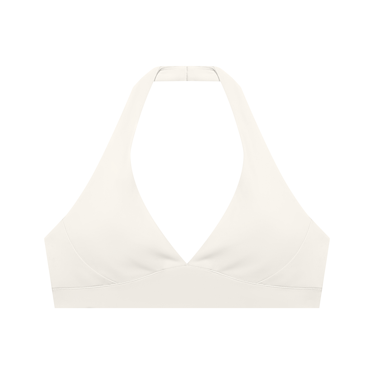 Women's Cropped Halter Yoga Sports Bra in beige
