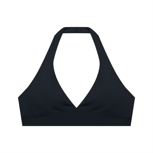 Women's Cropped Halter Yoga Sports Bra in black