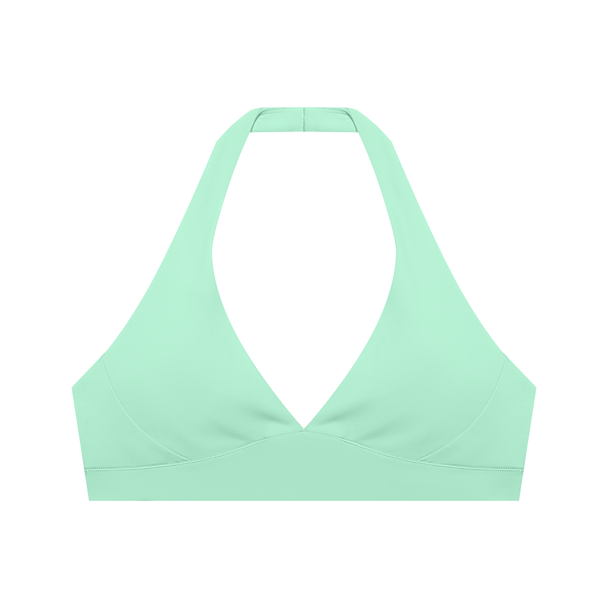 Women's Cropped Halter Yoga Sports Bra in mint green