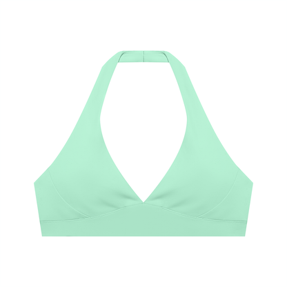 Women's Cropped Halter Yoga Sports Bra in mint green