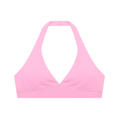 Women's Cropped Halter Yoga Sports Bra in pink
