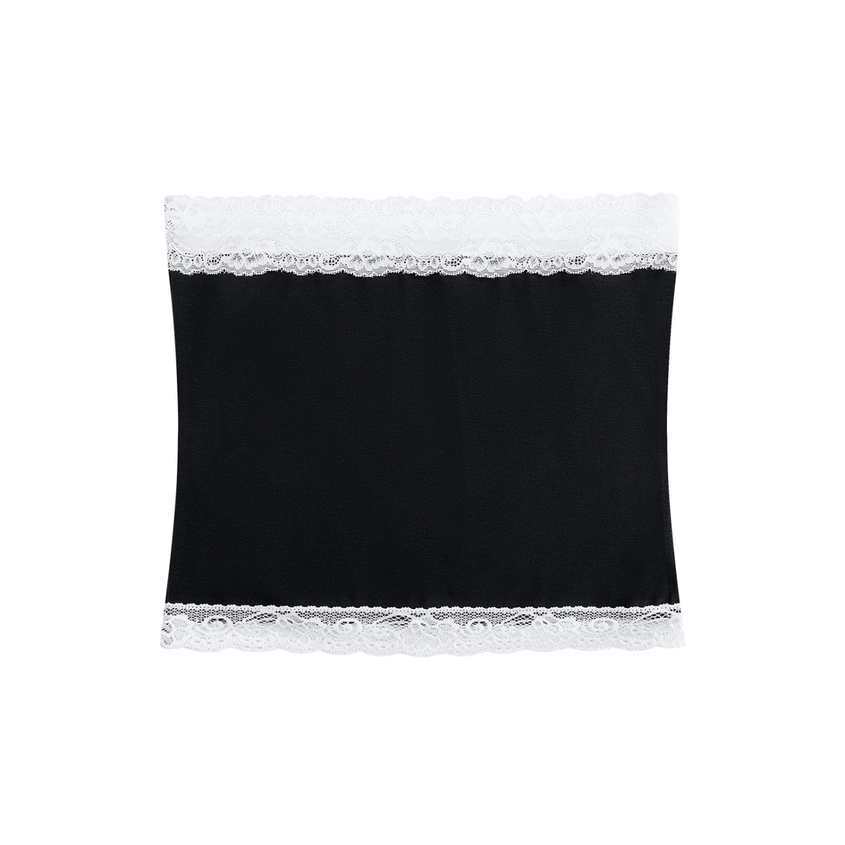 Women's Cropped Paneled Tube Top in black, alternate angle