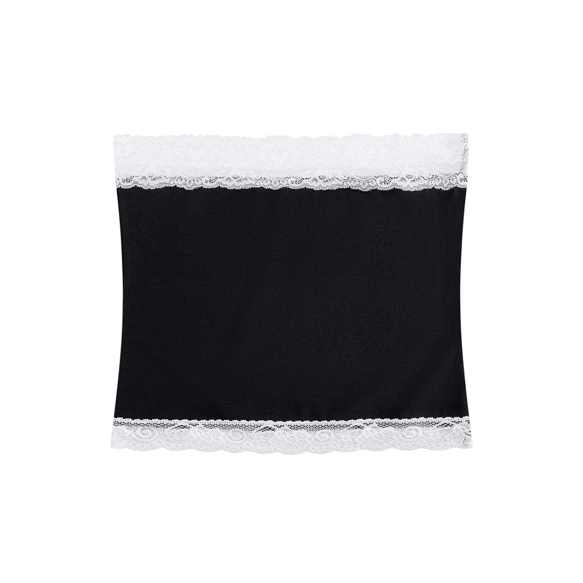 Women's Cropped Paneled Tube Top in black