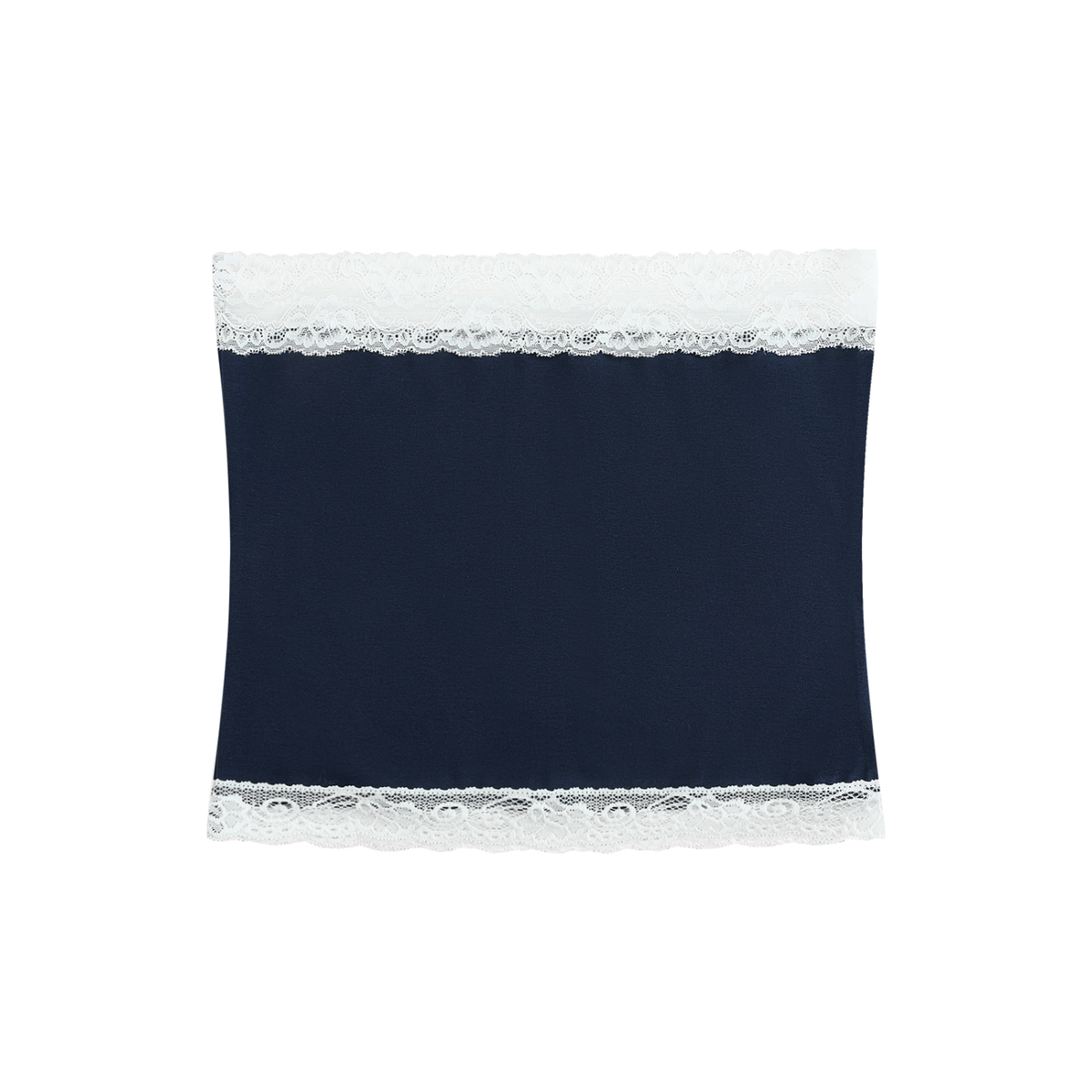 Women's Cropped Paneled Tube Top in navy blue, alternate angle