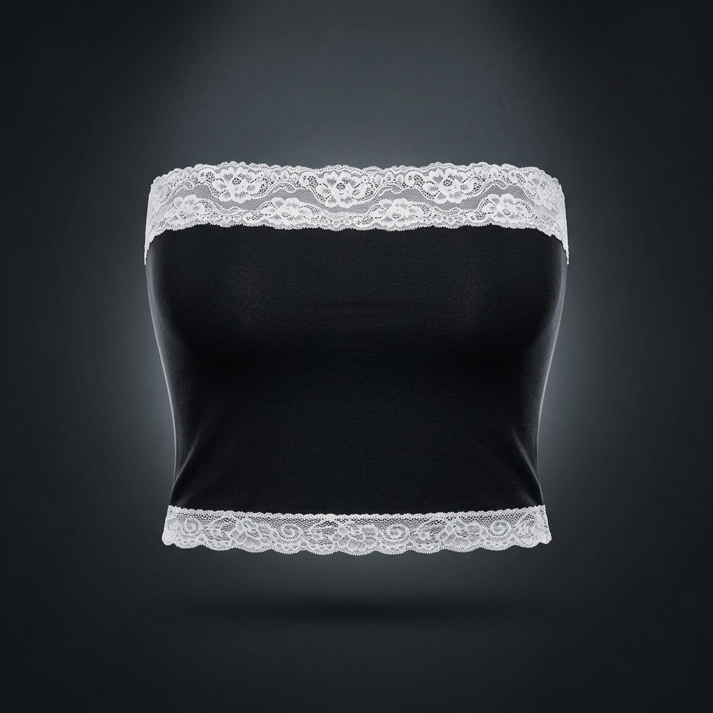 Women's Cropped Paneled Tube Top, view 1