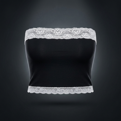 Women's Cropped Paneled Tube Top, view 1