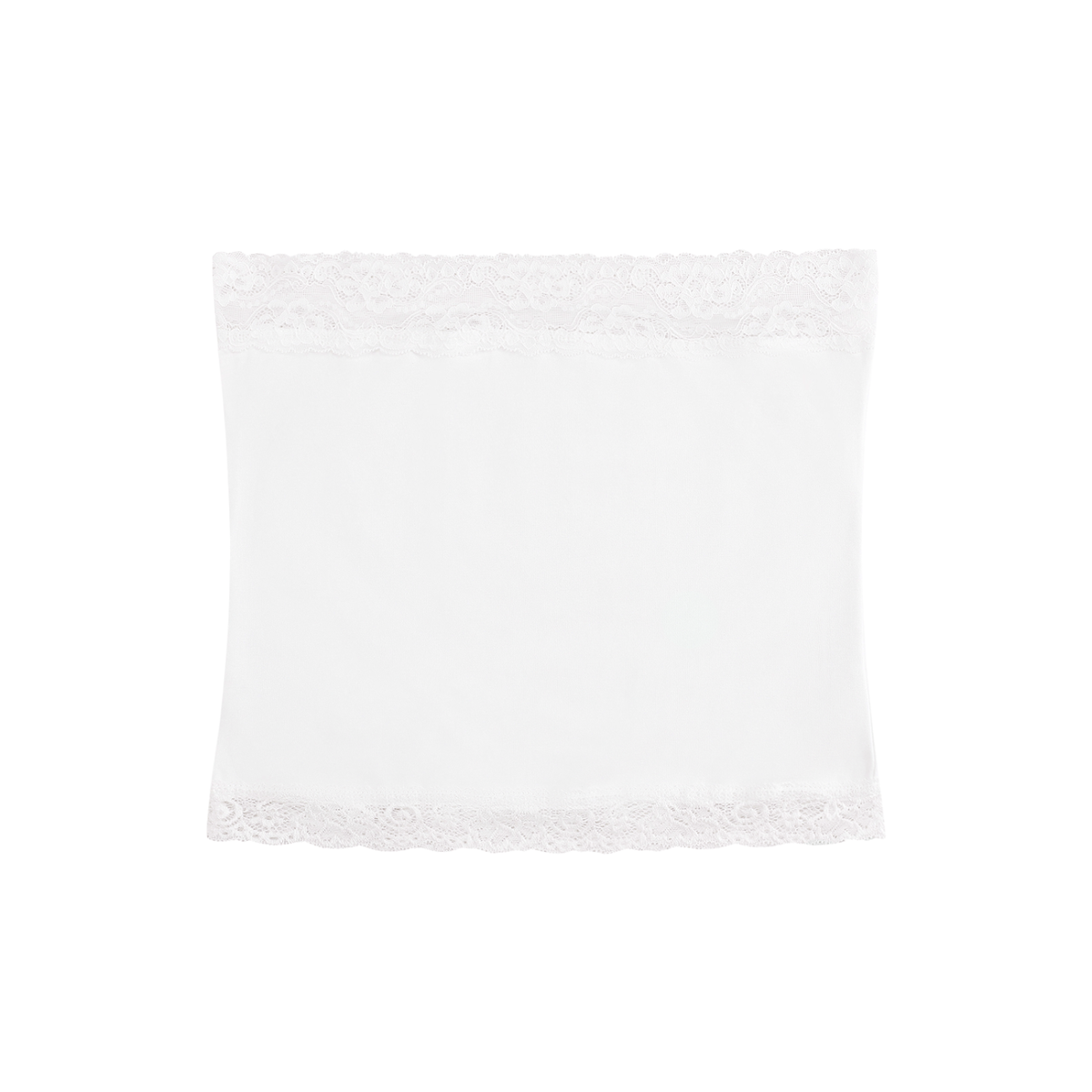 Women's Cropped Paneled Tube Top in white, alternate angle