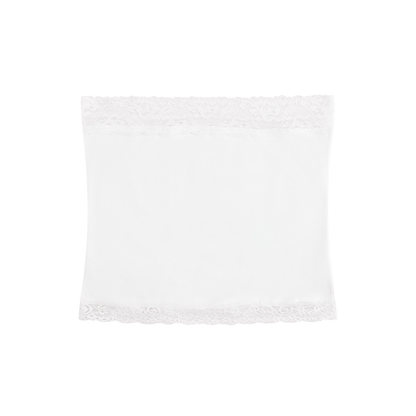 Women's Cropped Paneled Tube Top in white, alternate angle