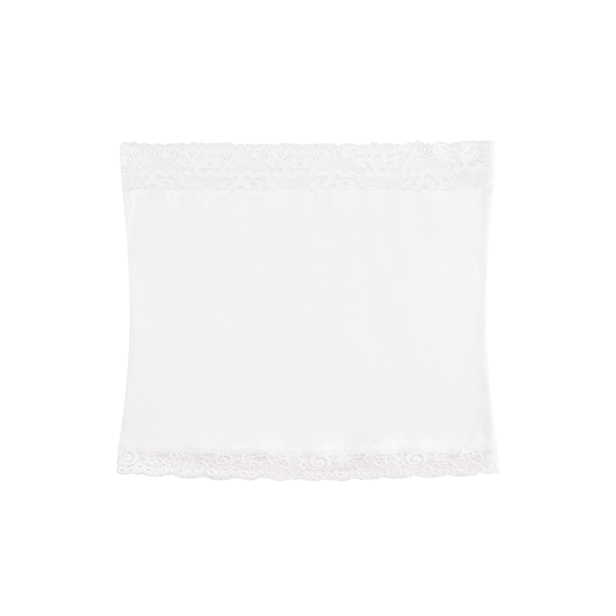 Women's Cropped Paneled Tube Top in white