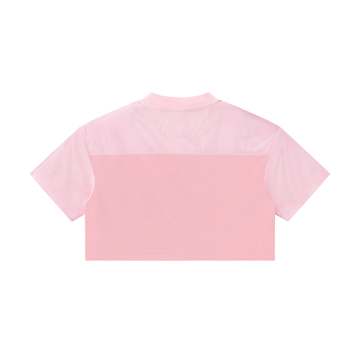 Women's Cropped Paneled V-Neck Jersey in pink, alternate angle