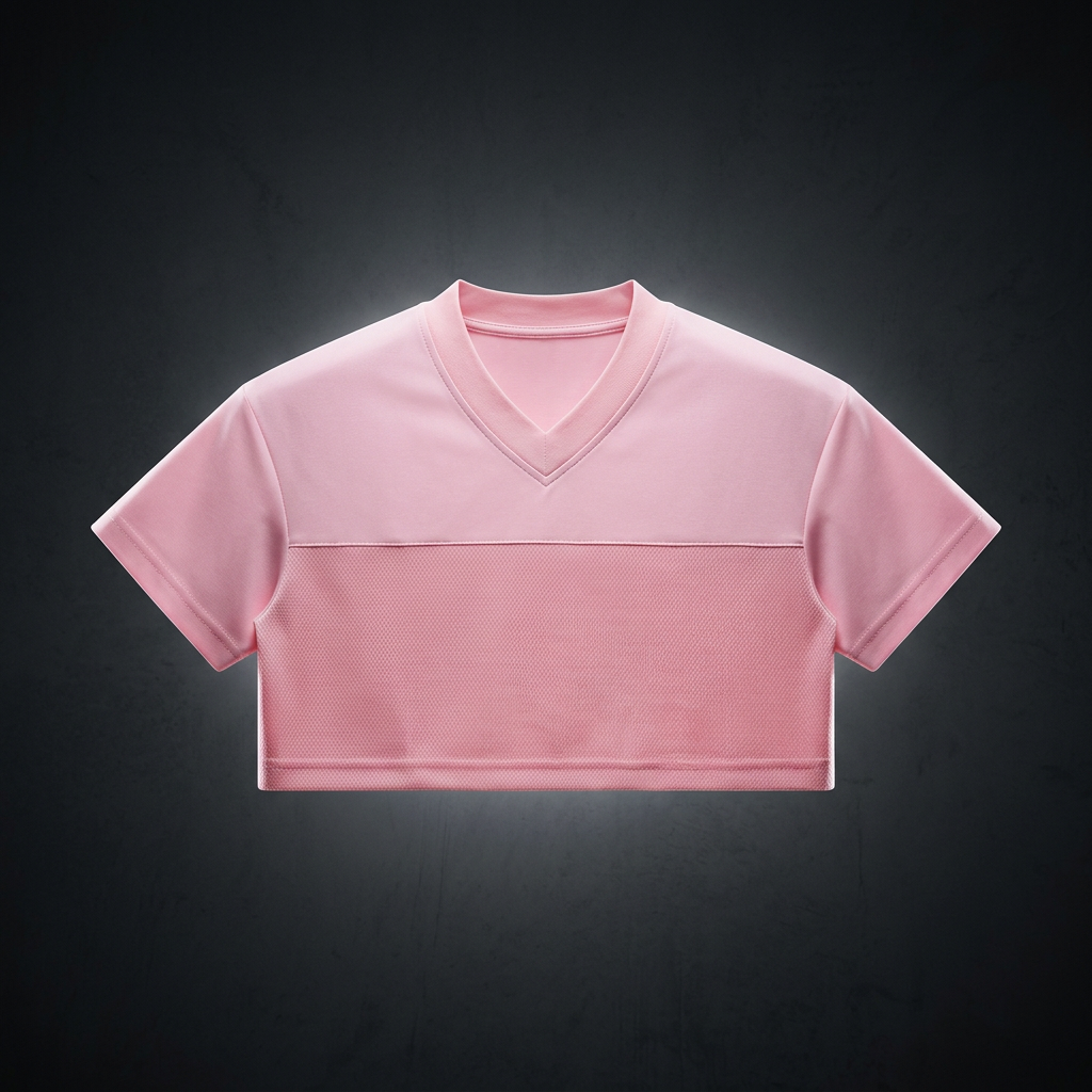 Women's Cropped Paneled V-Neck Jersey
