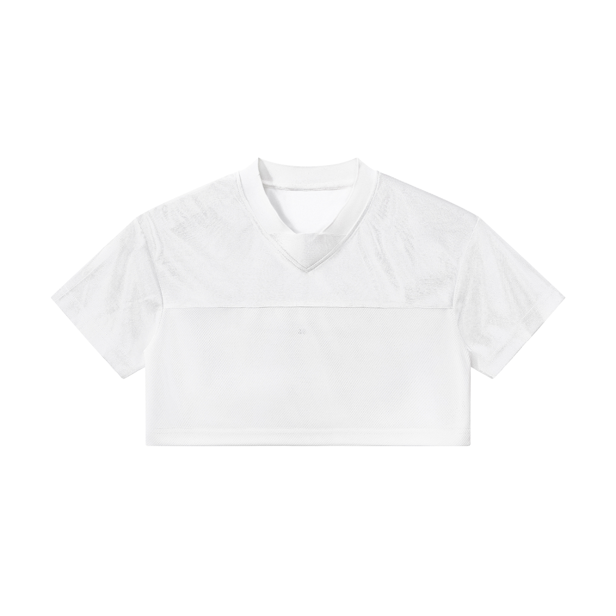 Women's Cropped Paneled V-Neck Jersey in white
