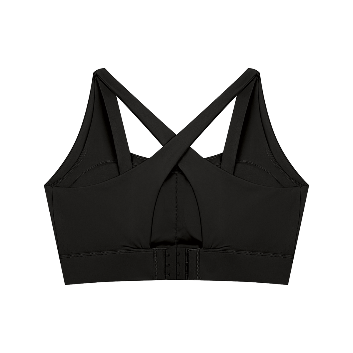 Women's Cropped Yoga Sports Bra in black, alternate angle
