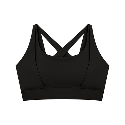 Women's Cropped Yoga Sports Bra in black