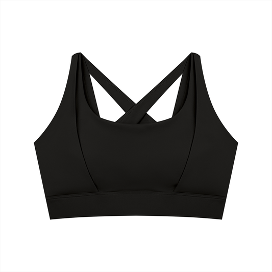 Women's Cropped Yoga Sports Bra in black