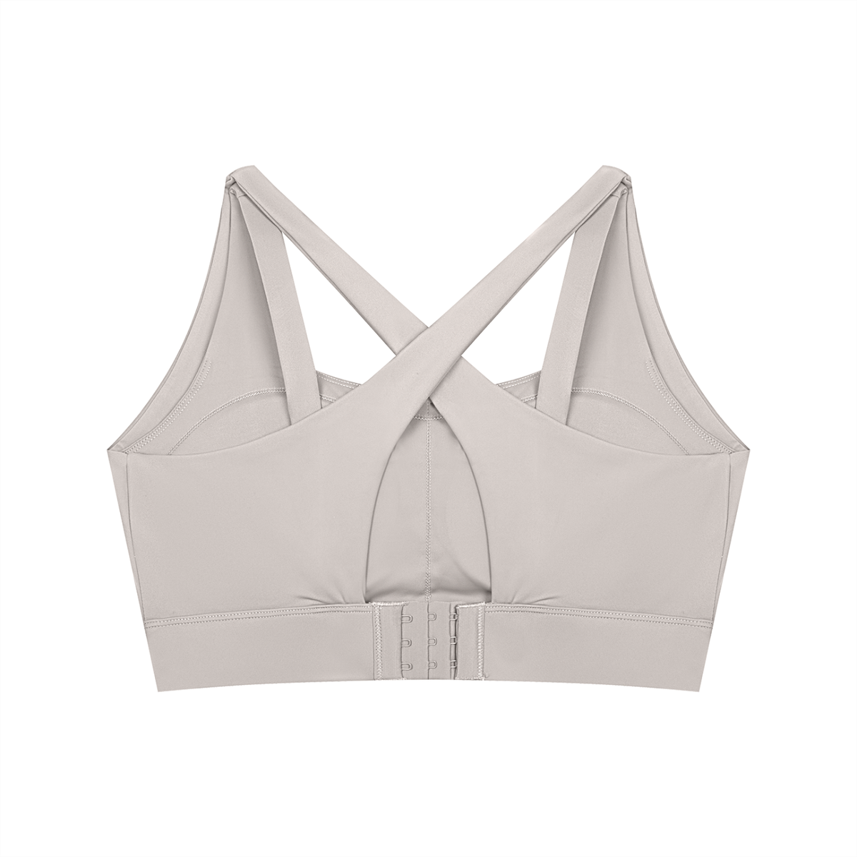 Women's Cropped Yoga Sports Bra in light gray, alternate angle