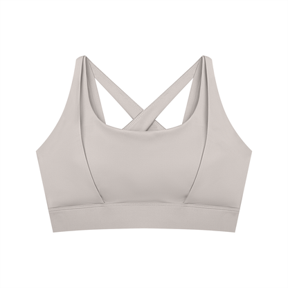 Women's Cropped Yoga Sports Bra in light gray