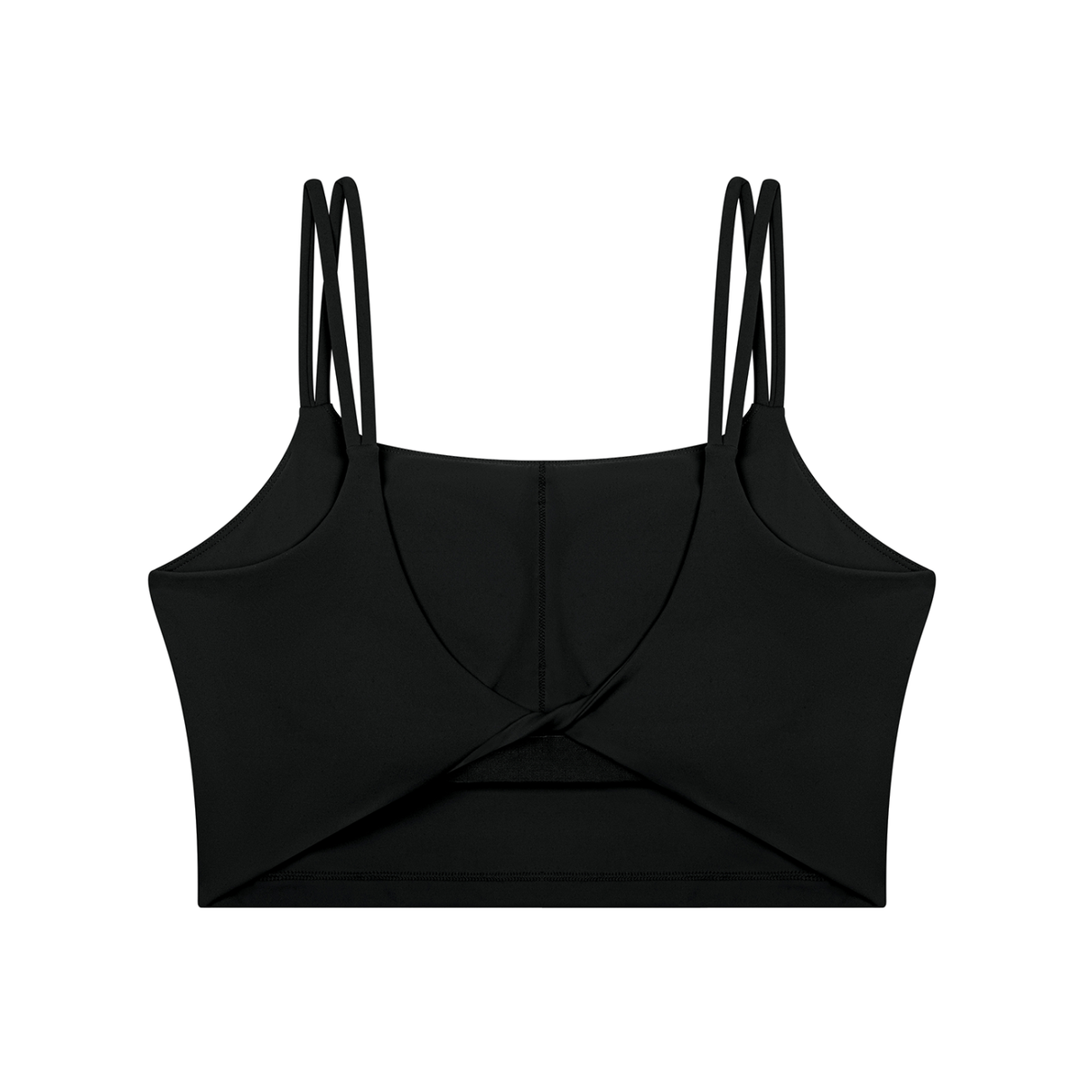 Women's Cropped Yoga Tank Top in black, alternate angle