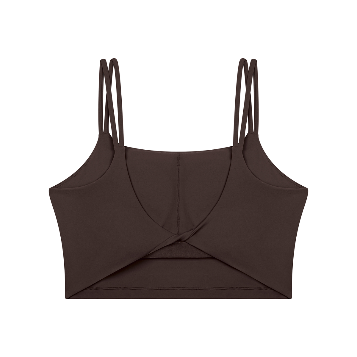Women's Cropped Yoga Tank Top in brown, alternate angle