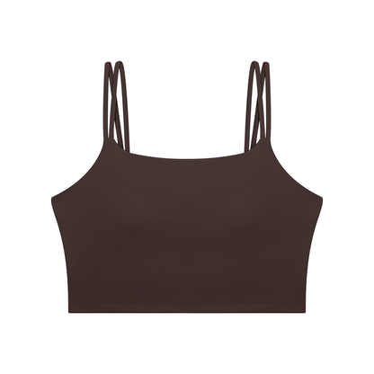 Women's Cropped Yoga Tank Top in brown