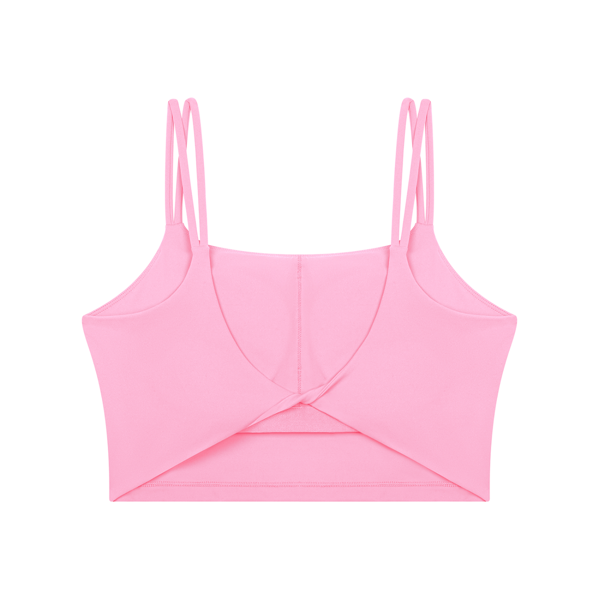 Women's Cropped Yoga Tank Top in pink, alternate angle