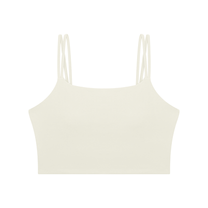 Women's Cropped Yoga Tank Top in white gray