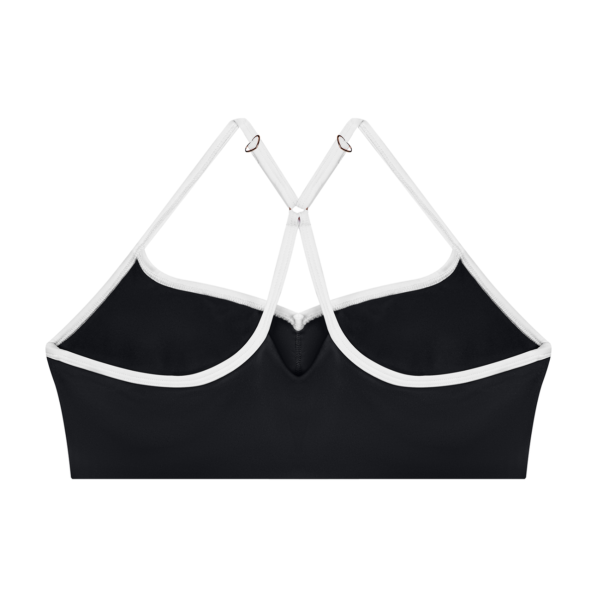 Women's Cross-Over Color Block Yoga Sports Bra in black, alternate angle