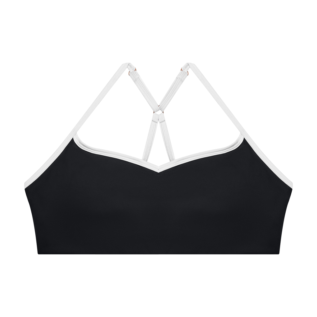Women's Cross-Over Color Block Yoga Sports Bra in black