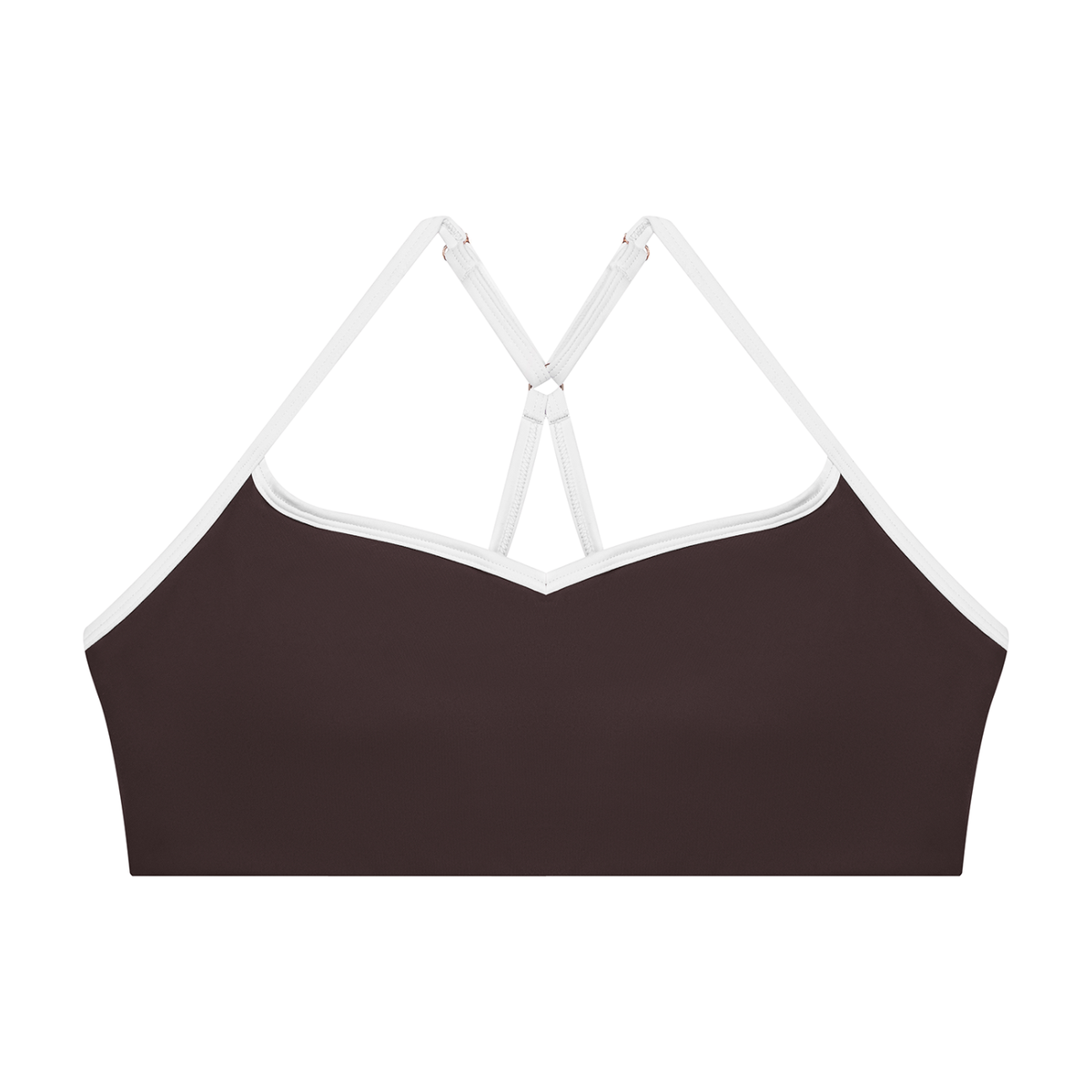 Women's Cross-Over Color Block Yoga Sports Bra in brown