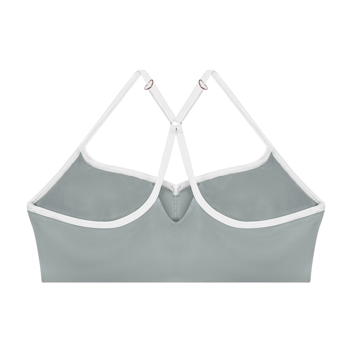 Women's Cross-Over Color Block Yoga Sports Bra in haze blue, alternate angle