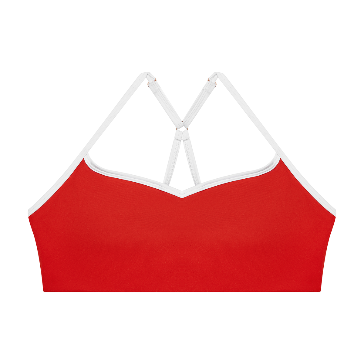 Women's Cross-Over Color Block Yoga Sports Bra in red