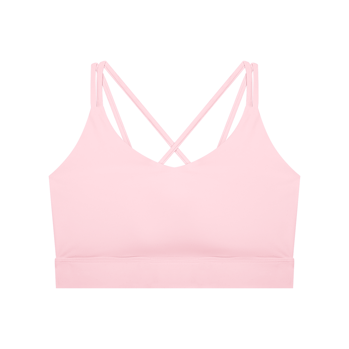 Women's Cross-Over Cropped Yoga Sports Bra in pink