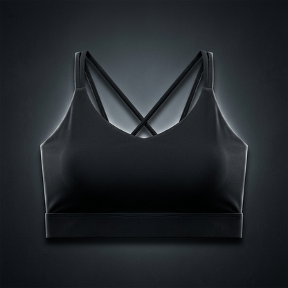 Women's Cross-Over Cropped Yoga Sports Bra, view 1