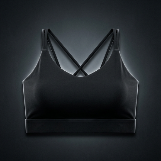 Women's Cross-Over Cropped Yoga Sports Bra, view 1