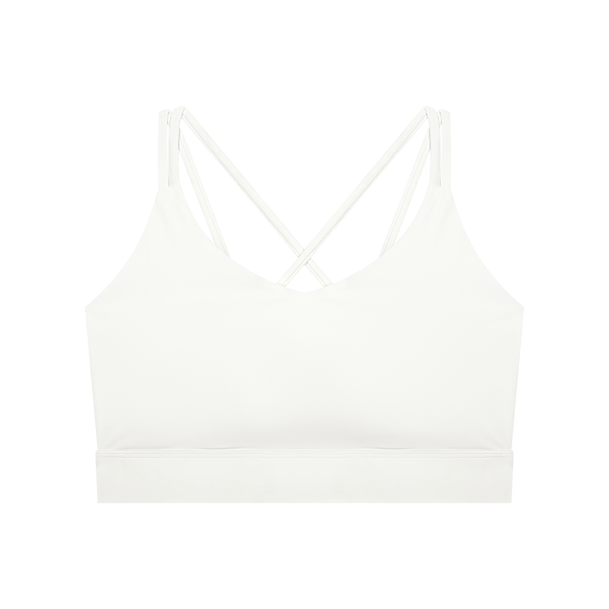 Women's Cross-Over Cropped Yoga Sports Bra in white