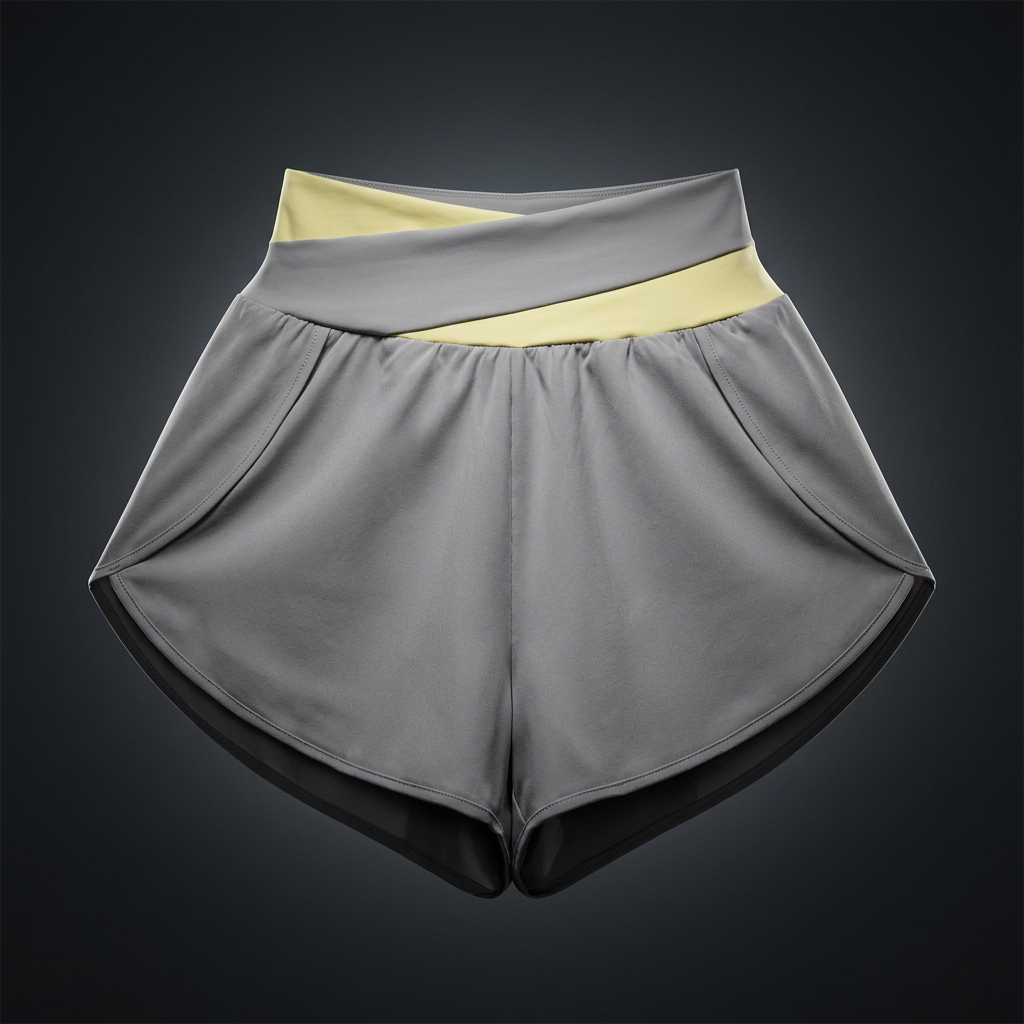Women's Cross-Over Paneled Yoga Shorts