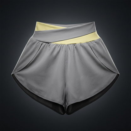 Women's Cross-Over Paneled Yoga Shorts