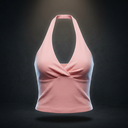 Women's Cross-Over Ruched Halter Yoga Tank Top, view 1