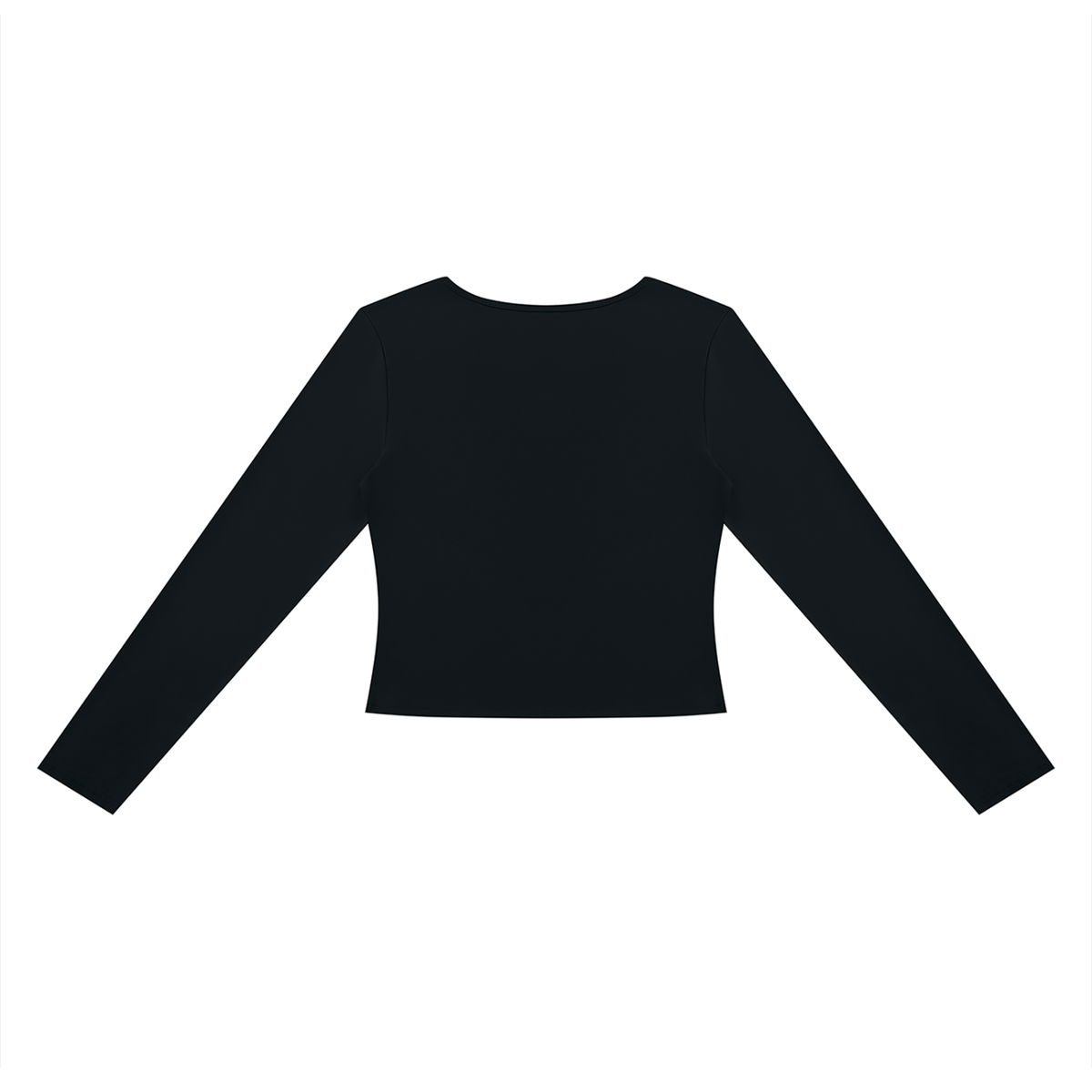 Women's Cutout Long Sleeve T-Shirt in black, alternate angle