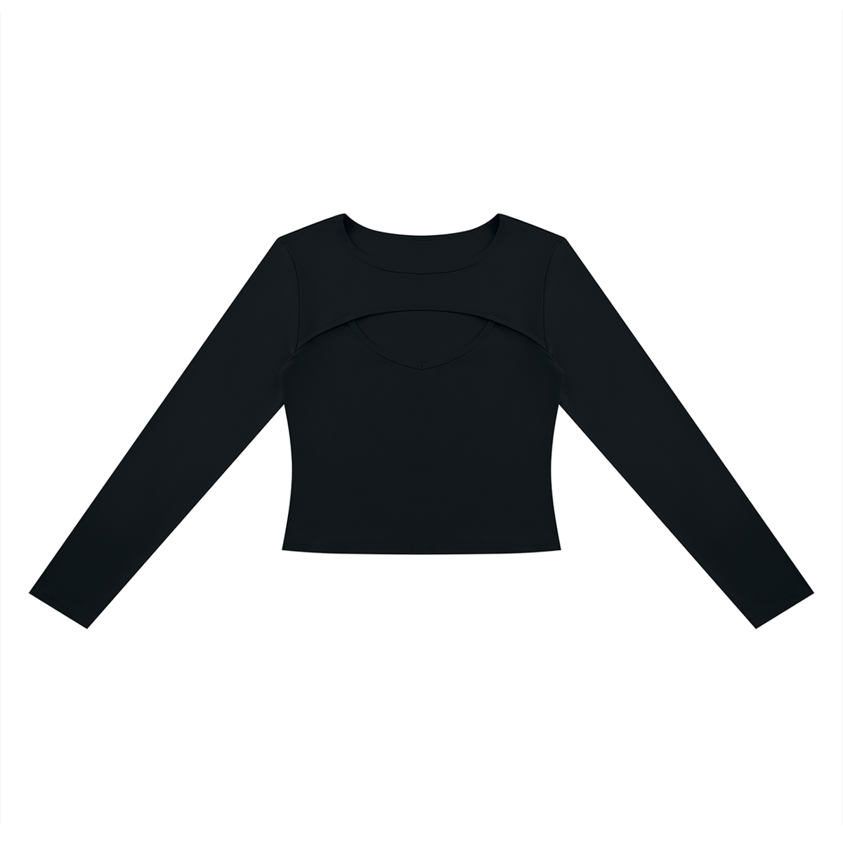 Women's Cutout Long Sleeve T-Shirt in black