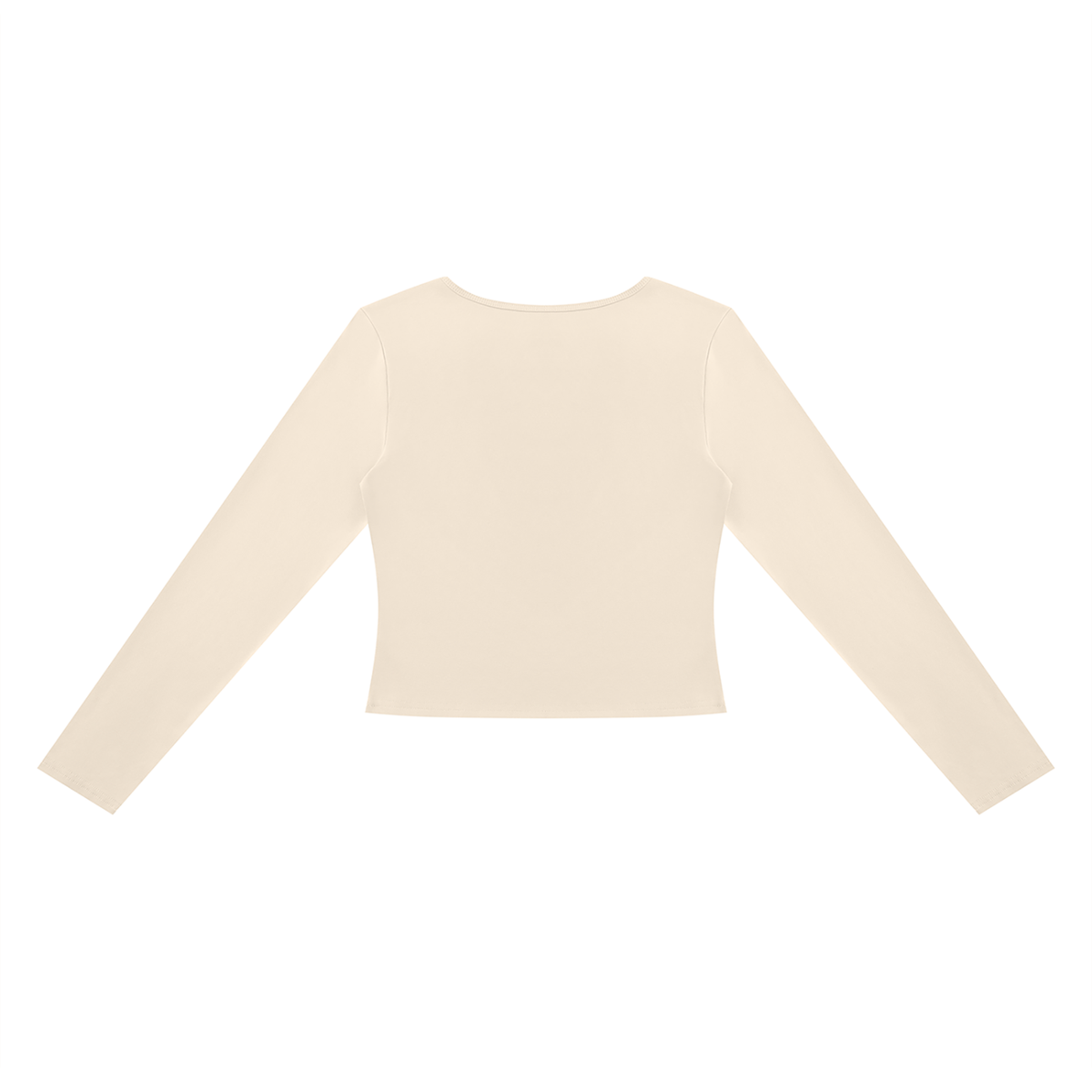 Women's Cutout Long Sleeve T-Shirt in light apricot, alternate angle